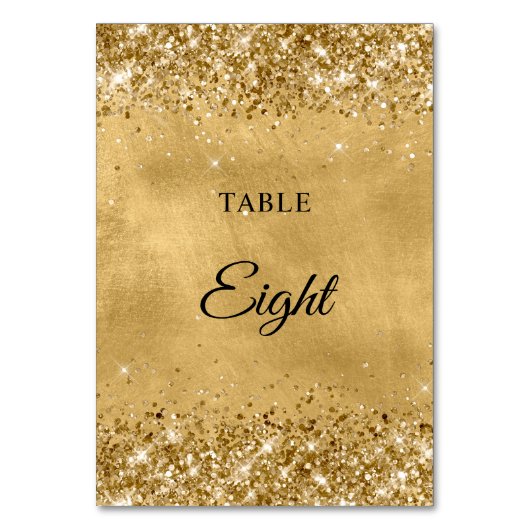Glitterige Gouden Bruiloft Kaart (Voorkant)