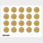 Glitterige Gouden Bruiloft Ronde Sticker (Vel)