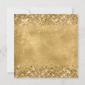 Glitterige Gouden Elegante Bruiloft Kaart (Achterkant)