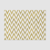 Glitterige gouden en witte Chevron strepen Tissuepapier (Voorkant)