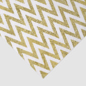 Glitterige gouden en witte Chevron strepen Tissuepapier (Detail)