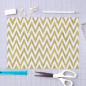 Glitterige gouden en witte Chevron strepen Tissuepapier (Craft)