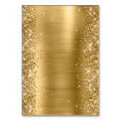 Glitterige Gouden Fancy Monogram Plaatskarten Kaart (Achterkant)