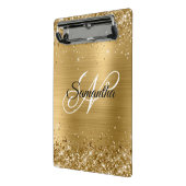 Glitterige Gouden Fantasie Monogram Mini Klembord (Angled2)