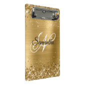 Glitterige Gouden Fantasie Monogram Mini Klembord (Schuin)