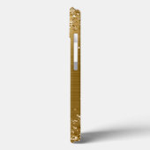 Glitterige gouden folie elegante monogram Case-Mate iPhone case (Achterkant / Links)