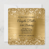 Glitterige gouden folie fancy monogram 30e verjaar kaart (Voorkant)