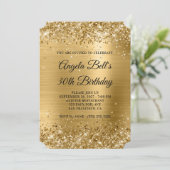 Glitterige gouden folie fancy monogram 30e verjaar kaart (Staand voorkant)