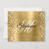 Glitterige Gouden Folie Fancy Monogram 50e Verjaar (Achterkant)