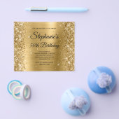 Glitterige Gouden Folie Fancy Monogram 50e Verjaar Flyer (Enkel)