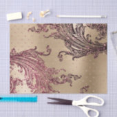 Glitterige Gouden Glam Bourgondiërode Harten Bruil Tissuepapier (Craft)