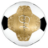 Glitterige Gouden Glam Monogram Voetbal (Gedraaid)