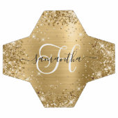 Glitterige Gouden Glam Monogram Voetbal (Enkel)