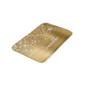 Glitterige Gouden Glam Naam Badmat (Gekanteld)
