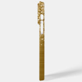 Glitterige Gouden Glam Naam Case-Mate iPhone Case (Achterkant / Links)