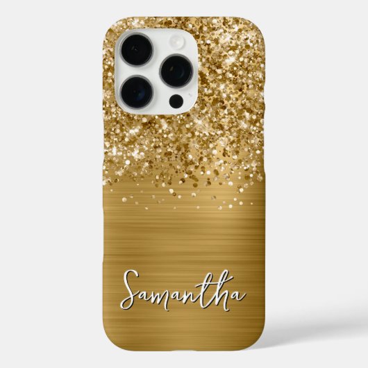 Glitterige Gouden Glam Naam Case-Mate iPhone Case (Achterkant)