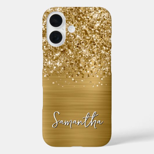 Glitterige Gouden Glam Naam Case-Mate iPhone Case (Achterkant)