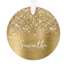 Glitterige Gouden Glam Naam Foto