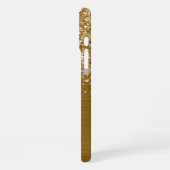 Glitterige Gouden Glam Naam iPhone Hoesje (Linkerkant)