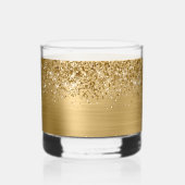 Glitterige Gouden Glam Naam Whisky Glas (Achterkant)