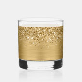 Glitterige Gouden Glam Naam Whisky Glas (Rechts)