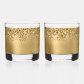 Glitterige Gouden Glam Naam Whisky Glas (Achterkant)