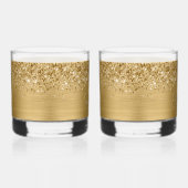 Glitterige Gouden Glam Naam Whisky Glas (Rechts)