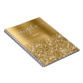 Glitterige Gouden Glam Notities Notitieboek (Rechterzijde)