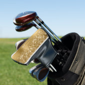 Glitterige Gouden Glam Script Naam Golfheadcover (Insitu)