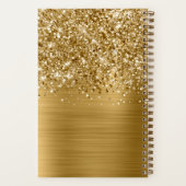Glitterige Gouden Glam Script Naam Notitieboek (Achterkant)