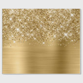 Glitterige Gouden Glamour Cadeaupapier (Vlak)