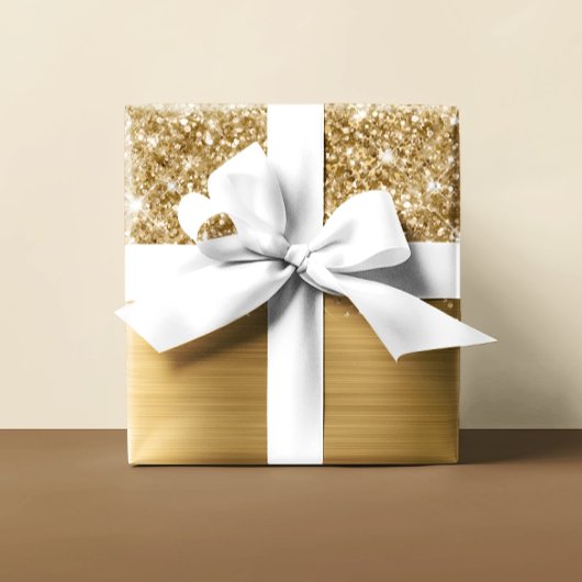 Glitterige Gouden Glamour Cadeaupapier