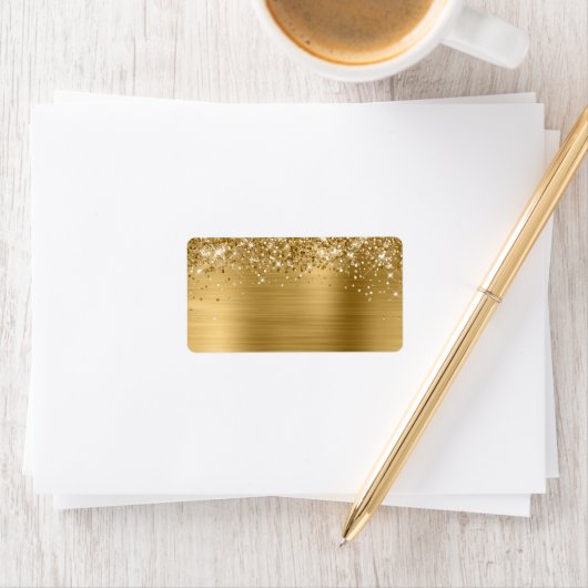 Glitterige Gouden Glitter Folie Glam Etiket (Insitu)