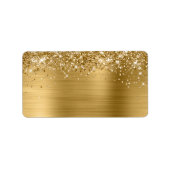 Glitterige Gouden Glitter Folie Glam Etiket (Voorkant)