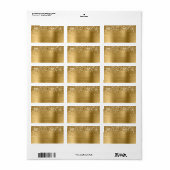 Glitterige Gouden Glitter Folie Glam Etiket (Full Sheet)