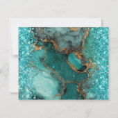 Glitterige gouden marmer turquoise 50ste verjaarda (Achterkant)