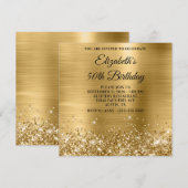 Glitterige Gouden Metallic 50e Verjaardag Kaart (Voorkant / Achterkant)