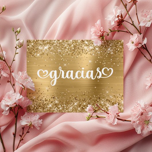 Glitterige Gouden Moppige Harten Mijn Vijftien Dan Briefkaart