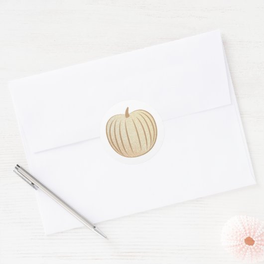 Glitterige Gouden Pompoen Herfst Enveloppe Zegel (Envelop)
