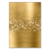 Glitterige Gouden Twee Namen Plaatskaartjes Kaart (Achterkant)