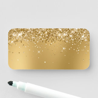 Glitterige Gouden Vervaagde Blanco Naamplaatje