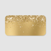 Glitterige Gouden Vervaagde Blanco Naamplaatje (Voorkant)