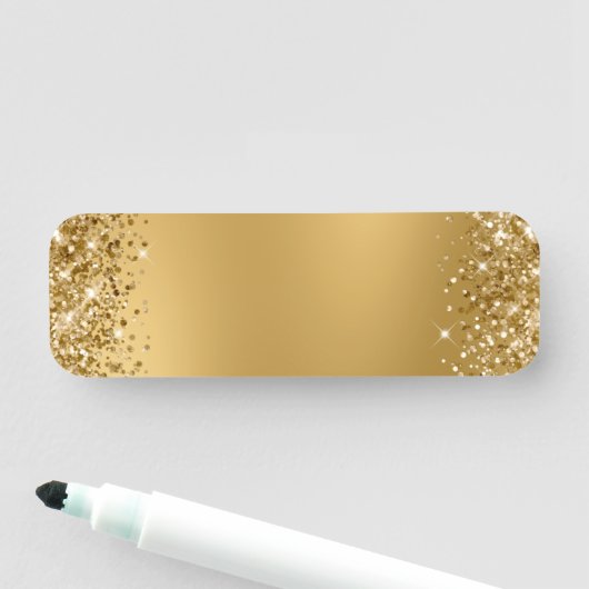 Glitterige Gouden Vervaagde Blanco Naamplaatje (In situ)