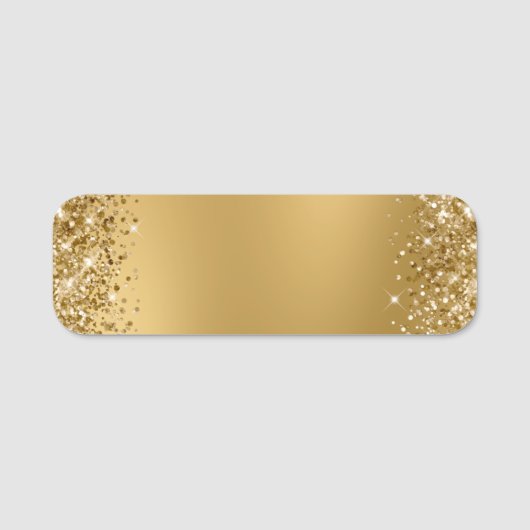 Glitterige Gouden Vervaagde Blanco Naamplaatje (Voorkant)