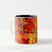 Glitterige Herfst/herfst bladeren Tweekleurige Koffiemok (Voorkant links)