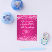 Glitterige hete roze framboos ombre fancy monogram flyer (Enkel)