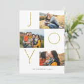 Glitterige JOY 4 Afbeelding Feestdagenkaart (Staand voorkant)