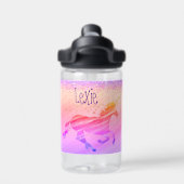 Glitterige lavendel en roze Unicorn waterfles (Achterkant)