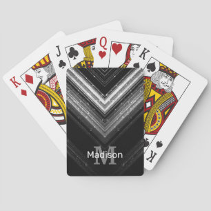Glitterige metaal zilver zwart sterrenstelsel chev pokerkaarten