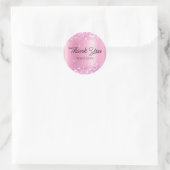 Glitterige mooie roze schitterende Dank je Ronde Sticker (Tas)
